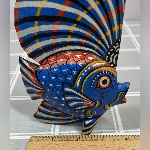 Tropical Fish Wood Folk Art Freestanding Aquatic Beach Decor Beach Ocean Nautica - Picture 6 of 7